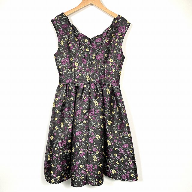 ジルスチュアート ノースリーブワンピース ひざ丈 Aライン 花柄 ネイビー M JILLSTUART - ジルスチュアート ノースリーブワンピース ひざ丈