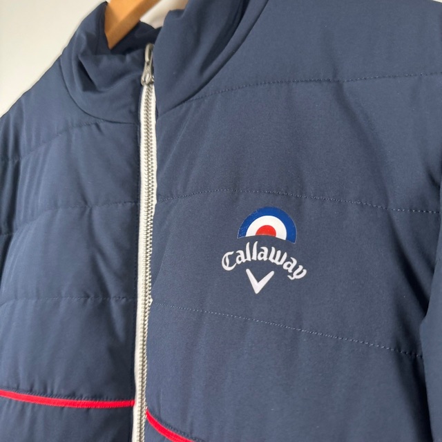 【キャロウェイ】2024年人気ロゴ×バイカラー 中綿ゴルフブルゾンジャケットL キャロウェイ】2024年人気ロゴ×バイカラー 中綿ゴルフブルゾン