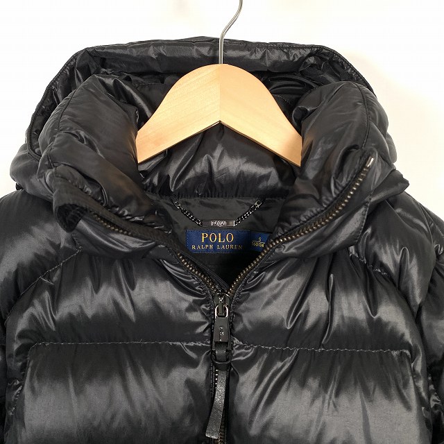 ポロラルフローレン ダウンジャケット S 黒 2WAY ビッグポニー
