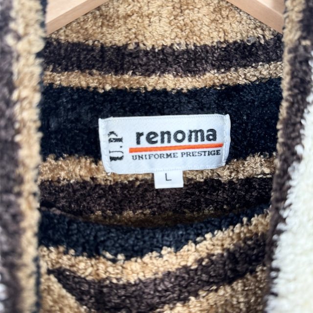 Renoma◇ニット セーター レノマ アルパカ混 総柄 ブラウン系
