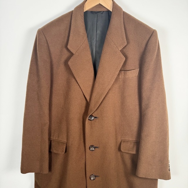 ランバン LANVIN チェスターコート アウター ウール ロング 裏地ロゴ