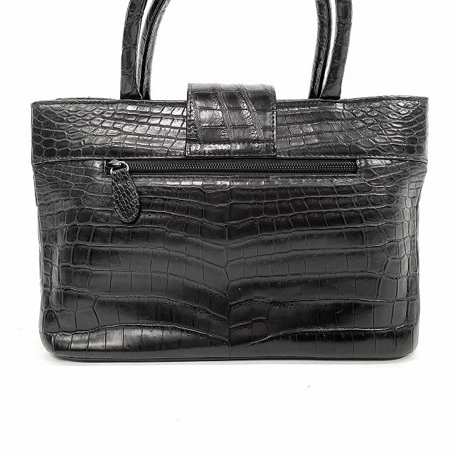 Claude Ferand Paris 2way マットクロコダイル ハンドバッグ センター 