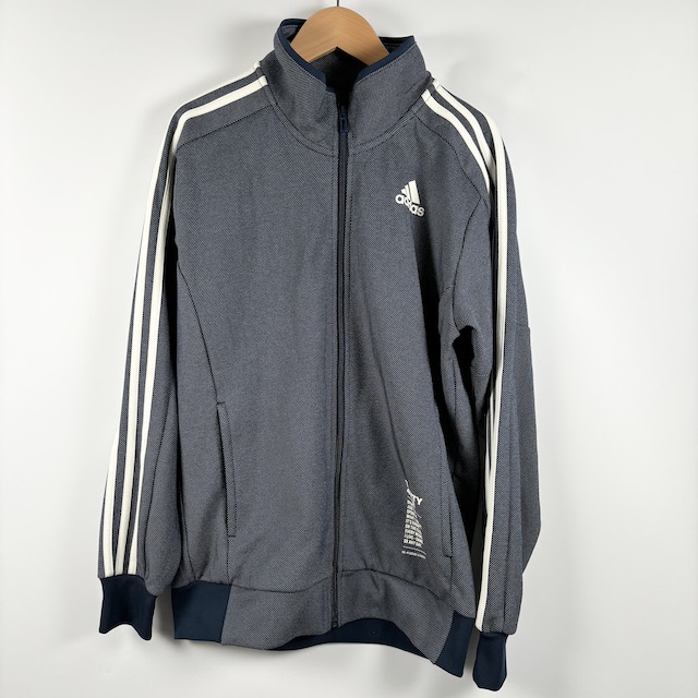 adidas ジップアップジャケット M グレー/ネイビー アディダス adidas