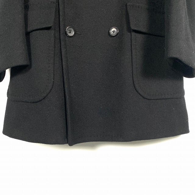 バーバリーロンドンダブルブレストコートカシミヤ混 Mサイズブラック