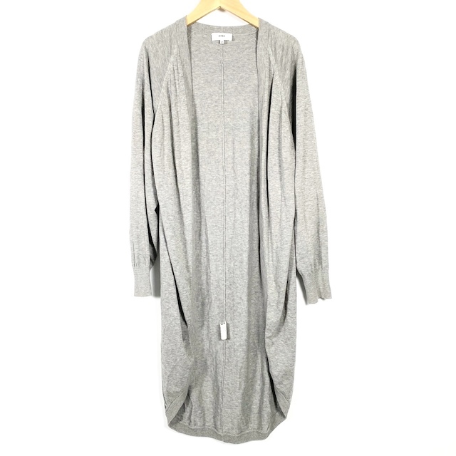 ハイク HYKE ロングカーディガン 長袖 無地 ライトグレー2 レディース  