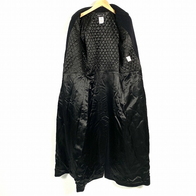 【agnes.b】黒 ラムレザーロングコート agnes b.｜ラムウールロングコート | Rakuten Fashion(楽天