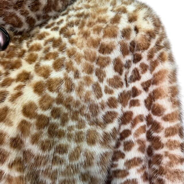 リアルファー コート ヒョウ柄 デザインコート シェアード ミンク