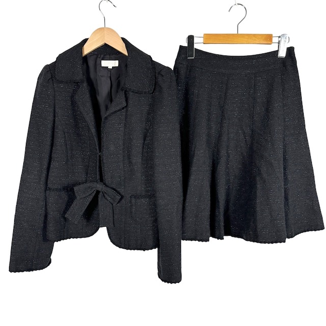 TO BE CHIC ツイードジャケット&スカート L】ツイード調ジャカード