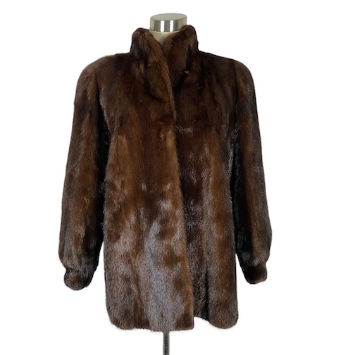 ランブルトン Rambulton デミバフミンク 毛皮 コート リアルファー茶