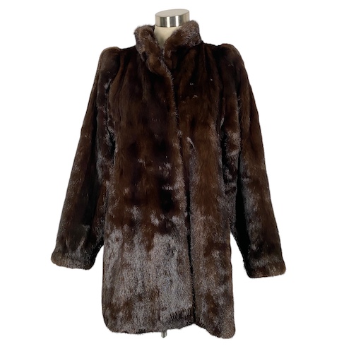 美品 サガミンク デミバフミンク ファーコート ランタンスリーブ 毛皮 sankyo shokai（三京商会） 毛皮/デミバフ ミンク コート ファーコート