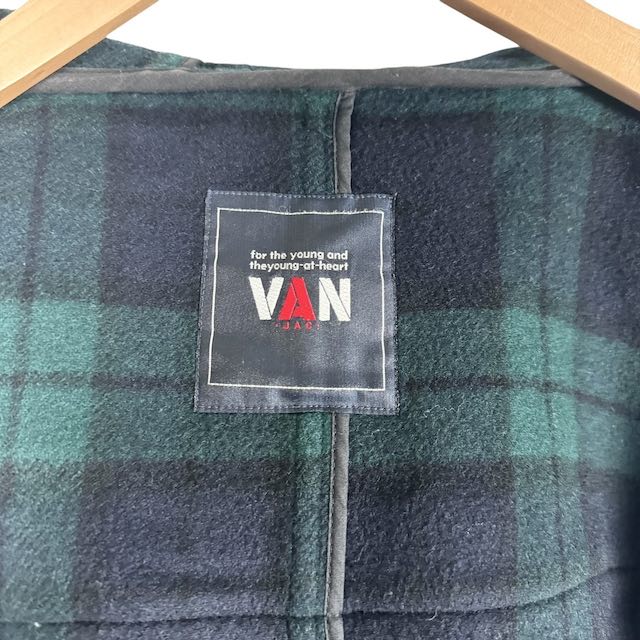 【VAN jacket】チェック柄ウールダッフルコート　SIZEM ヴァン ヂャケット VAN JAC ダッフルコート 裏地チェック柄