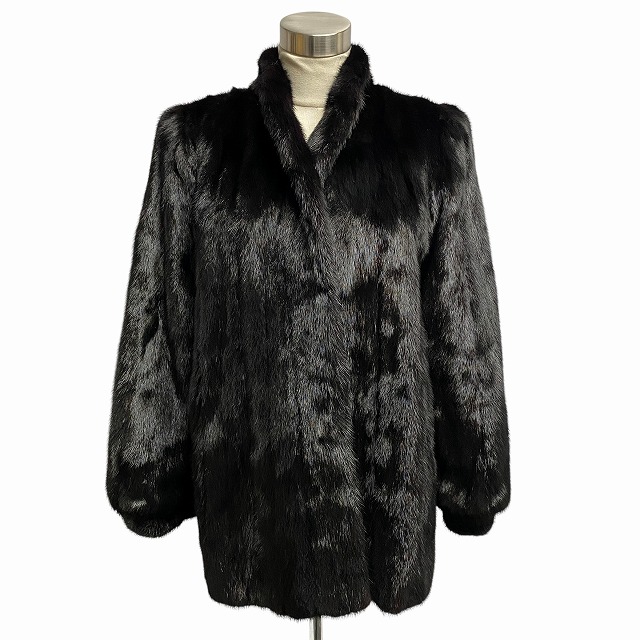 ファーコート 毛皮 ミンク ブラック リアルファー 13号
