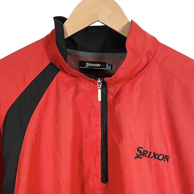 Srixon 赤 ハーフジップ ジャケット スリクソン☆2way ジップアップ ジャケット レッド Mサイズ