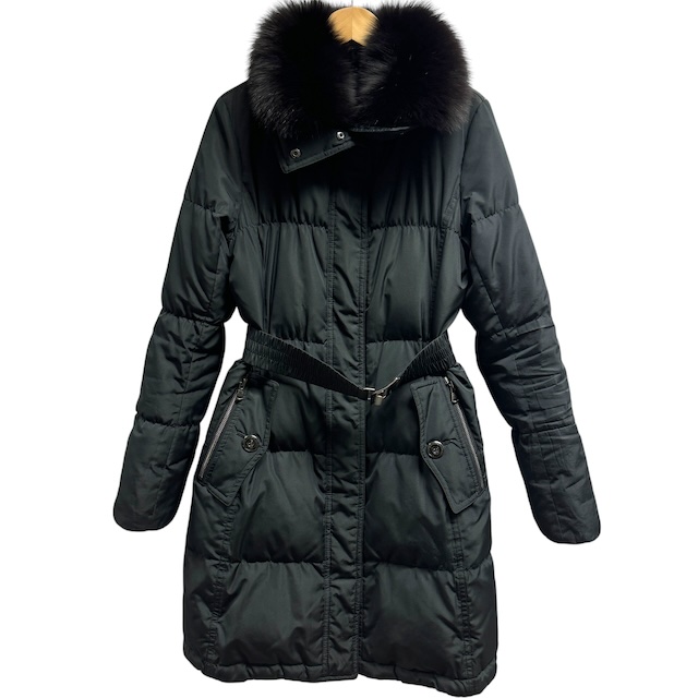 ビジネス BURBERRY フォックスファー ベルト付き ダウンコート 40