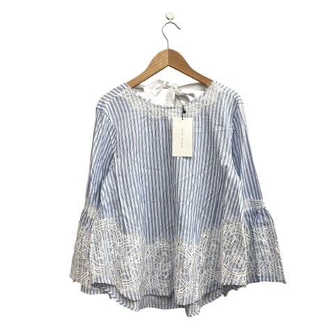 ザラウーマン ZARA WOMAN タグ付き ブラウス レース ストライプ フリル 