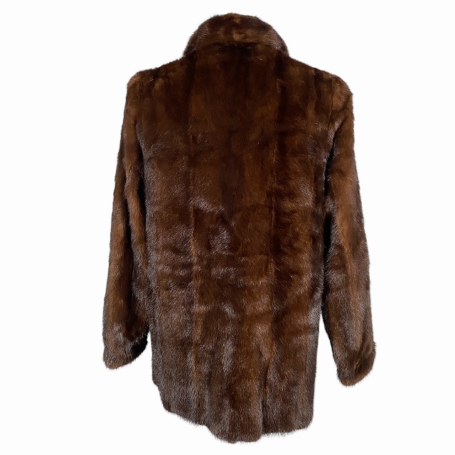 ミンク コート 毛皮 リアルファー MINK ブラウン 9 M相当 レディース