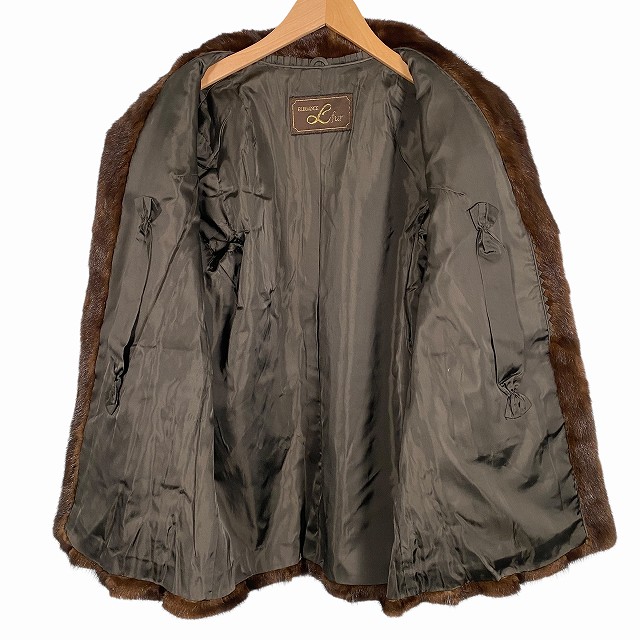 ミンク コート 毛皮 リアルファー MINK ブラウン 9 M相当 レディース