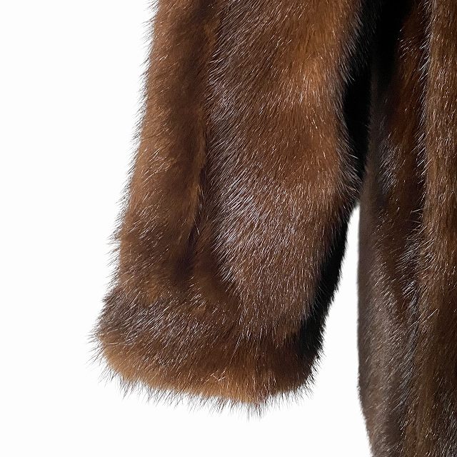 ミンク コート 毛皮 リアルファー MINK ブラウン 9 M相当 レディース