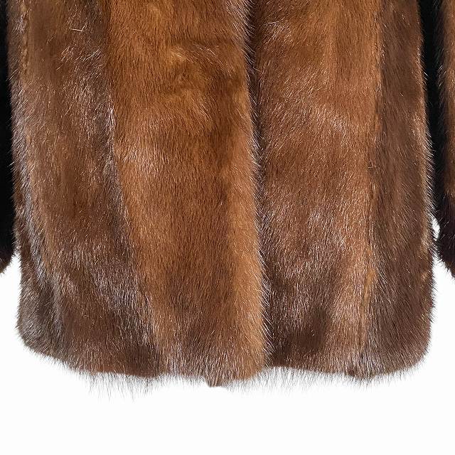ミンク コート 毛皮 リアルファー MINK ブラウン 9 M相当 レディース
