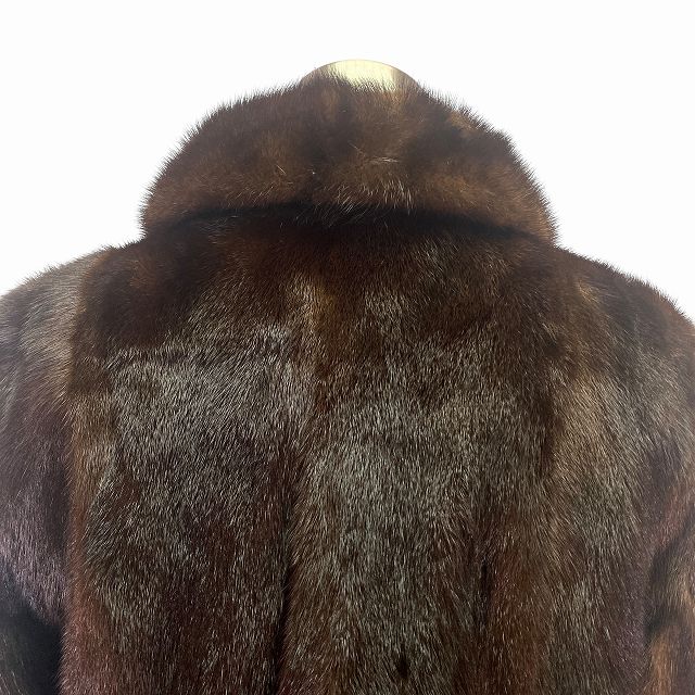 デミバフミンク コート 毛皮 リアルファー ブラウン 13号 XL相当