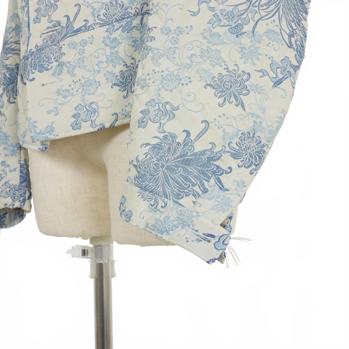 【中古】メゾンマルジェラ Maison Margiela 22SS フローラルジャガード 中綿ジャケット ブルゾン 38 ブルー/ホワイト メゾンマルジェラ Maison Margiela 22SS フローラル ジャガード