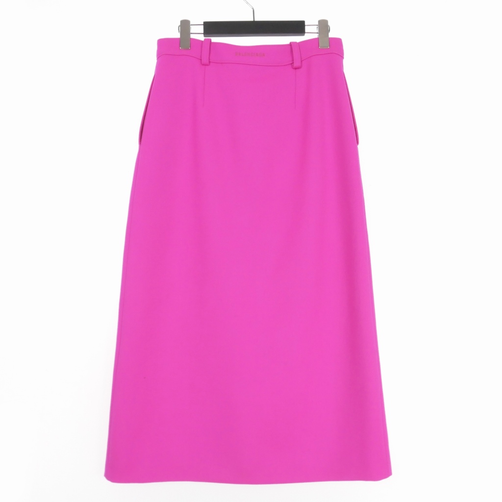 バレンシアガ BALENCIAGA 20AW ウールロングスカート スリット 36  