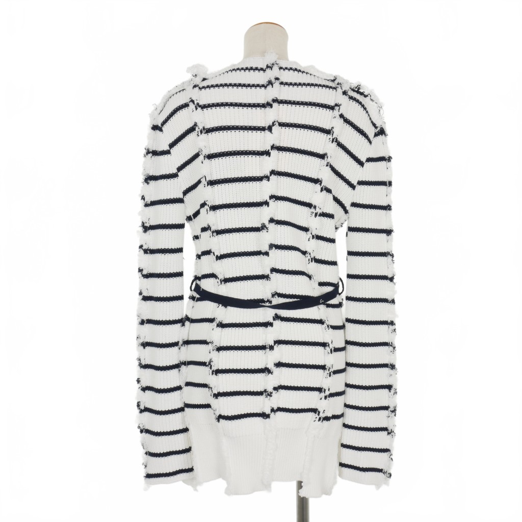 マルニ MARNI 22SS ボーダー ニット カーディガン 36 白 ホワイト  