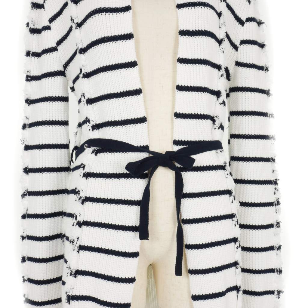 マルニ MARNI 22SS ボーダー ニット カーディガン 36 白 ホワイト  