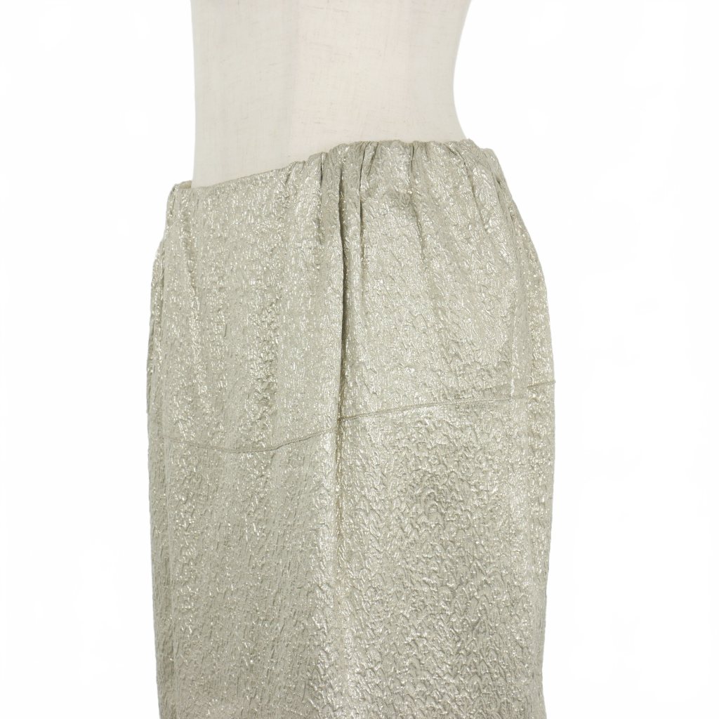 drawer ドロワー シルク デザインスカート Drawer ドゥロワー シルク100％ 花柄 ギャザースカート マルチ