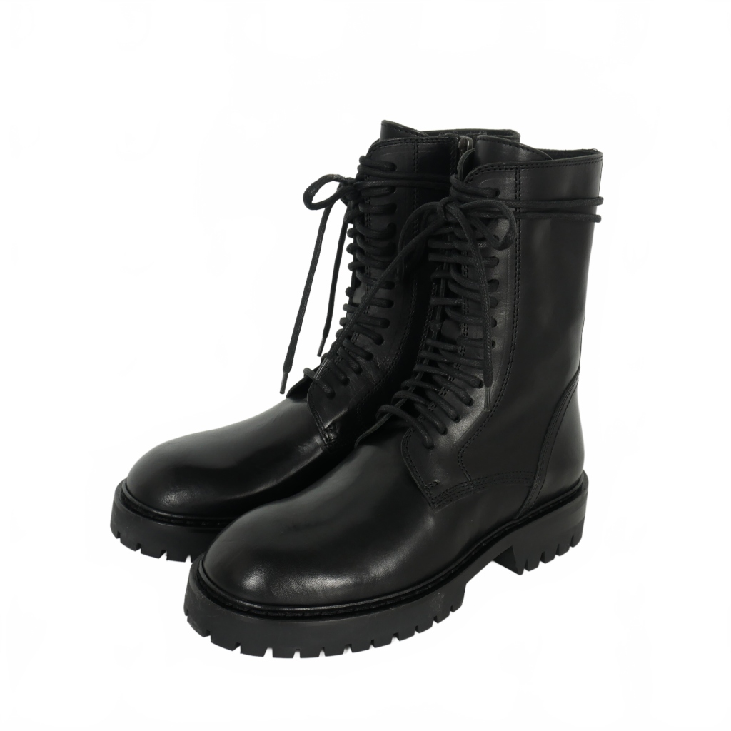 アンドゥムルメステール ANN DEMEULEMEESTER レザー レースアップ 