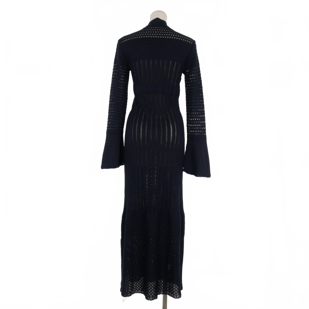 マメクロゴウチ Mame Kurogouchi 23AW レースストライプ ニットドレス  