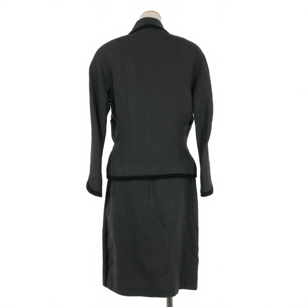 シャネル CHANEL ヴィンテージ リネン スカートスーツ ジャケット  