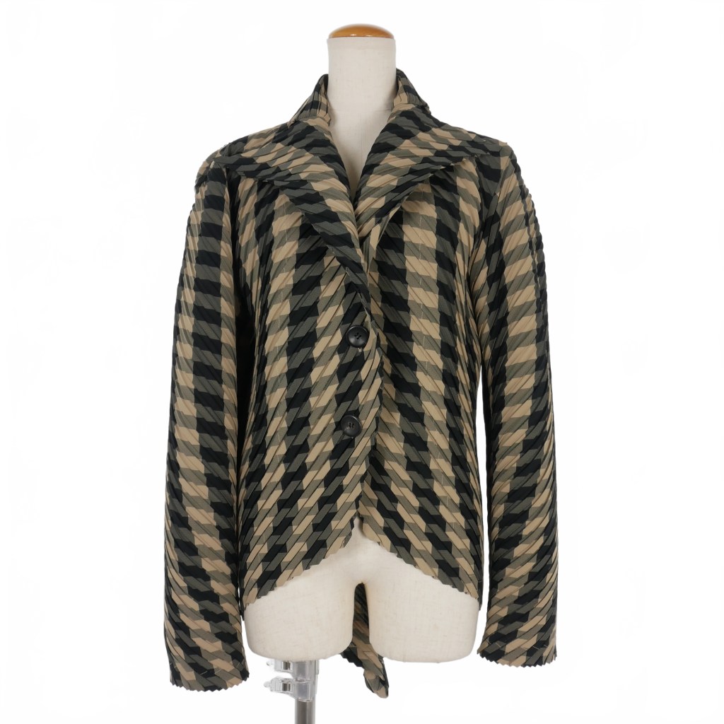 イッセイミヤケ ISSEY MIYAKE 98AW プリーツ ストライプ 燕尾 