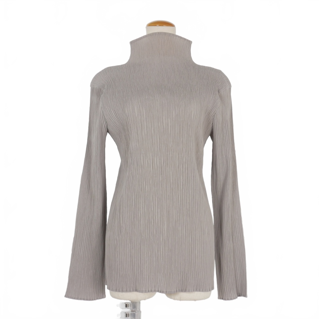 新品未使用ISSEY MIYAKEドレスと同素材シルバーグレープリーツトップス