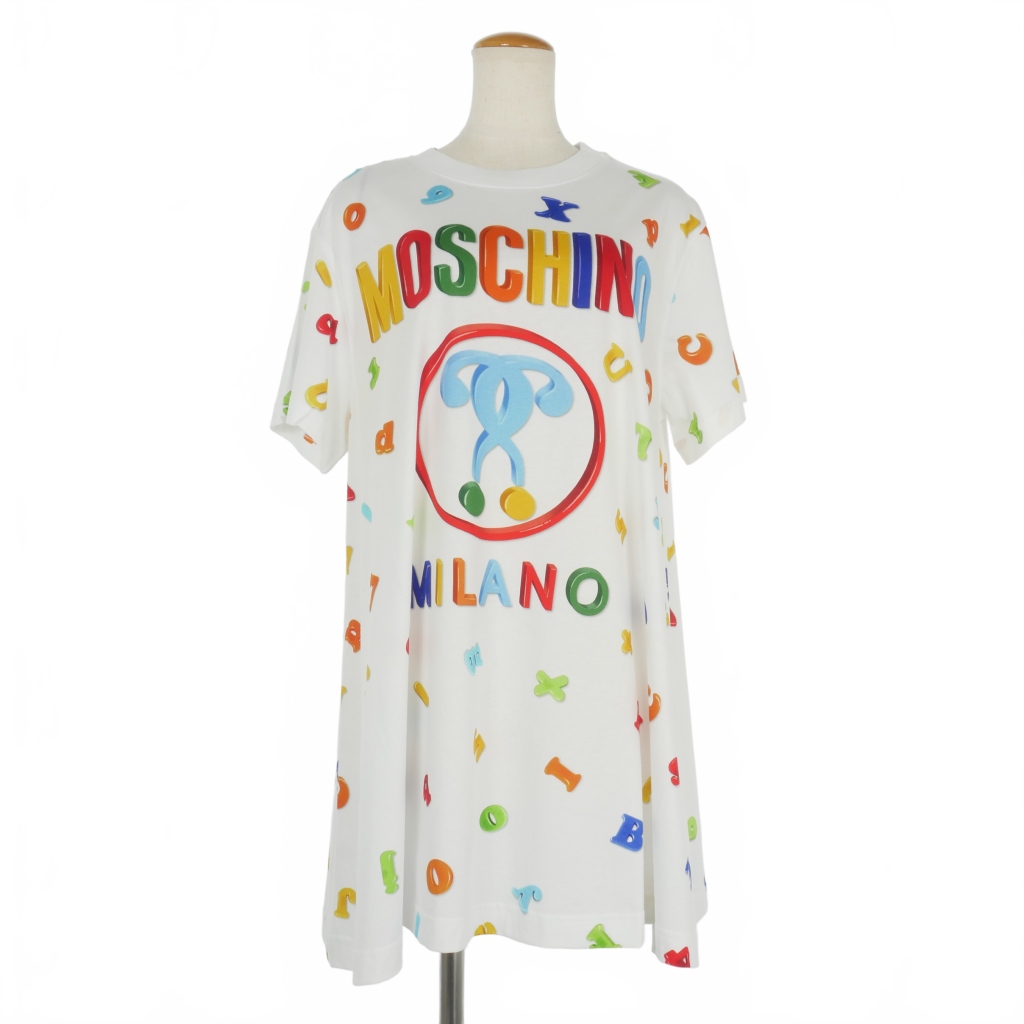 LOVE MOSCHINO モスキーノ ワンピース I40 白 スイカ柄 ハート LOVE MOSCHINO モスキーノ ワンピース I40 白 スイカ柄 ハート