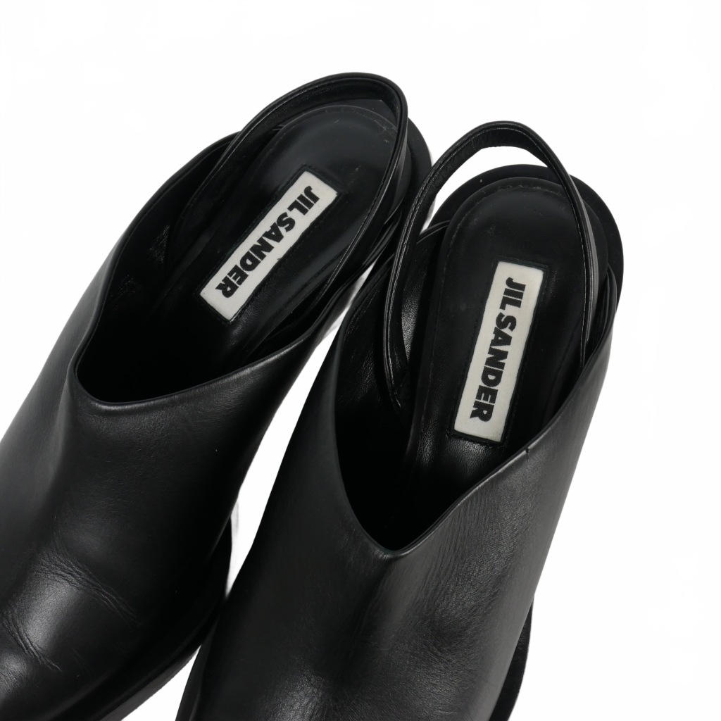 JIL SANDER 黒 ポインテッドトゥミュール 36