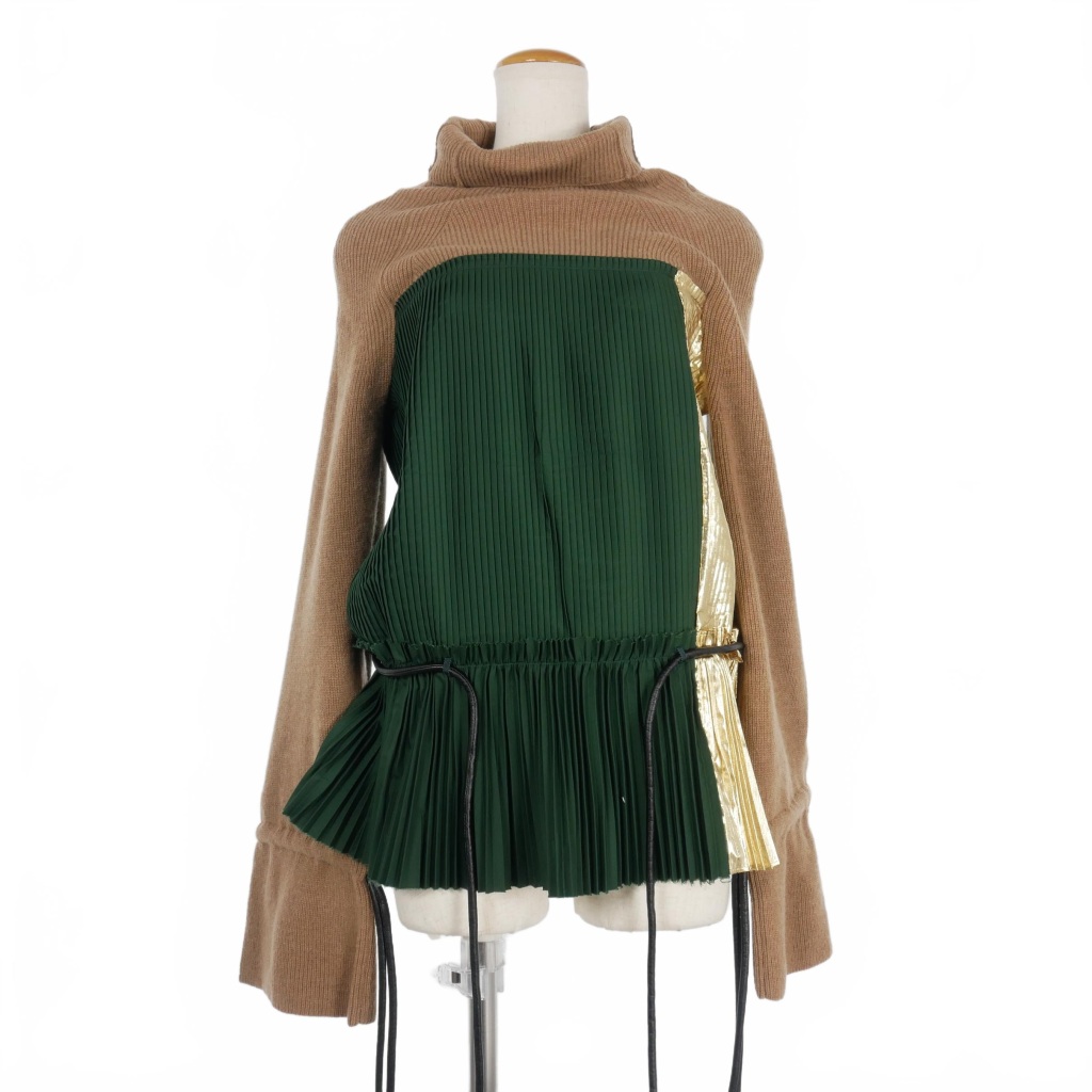未使用級 sacai サカイ タートルネック バックプリーツ ニットセーター L sacai - 未使用級 sacai サカイ タートルネック バックプリーツ