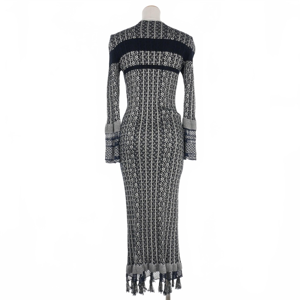 Mame Kurogouchi Rib Jacquard Knit Dress