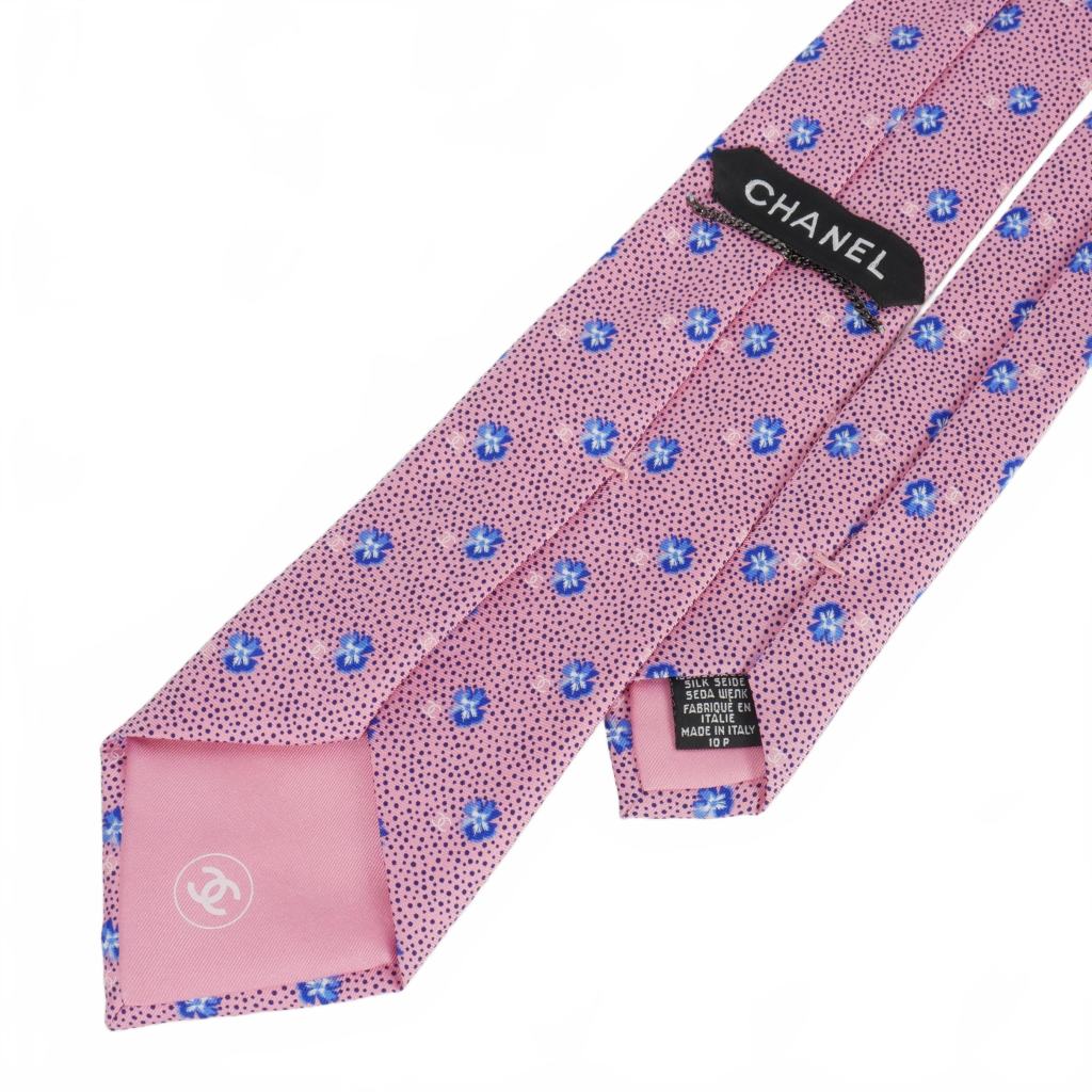 シャネル CHANEL 花柄 シルクネクタイ ココマーク ピンク 10P メンズ 