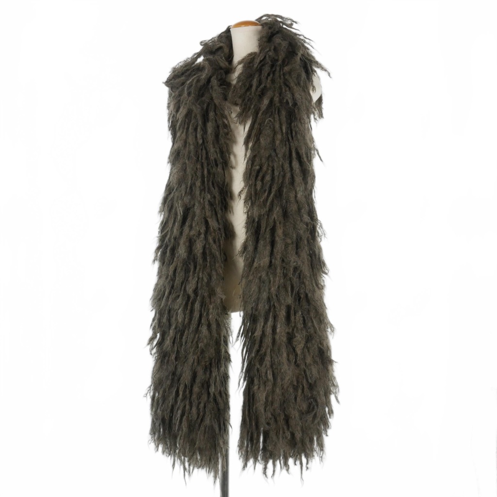 00aw ライカ期 DRIES VAN NOTEN フリンジ ロングマフラー ドリスヴァンノッテン DRIES VAN NOTEN 20AW モヘア混 ロング フリンジ