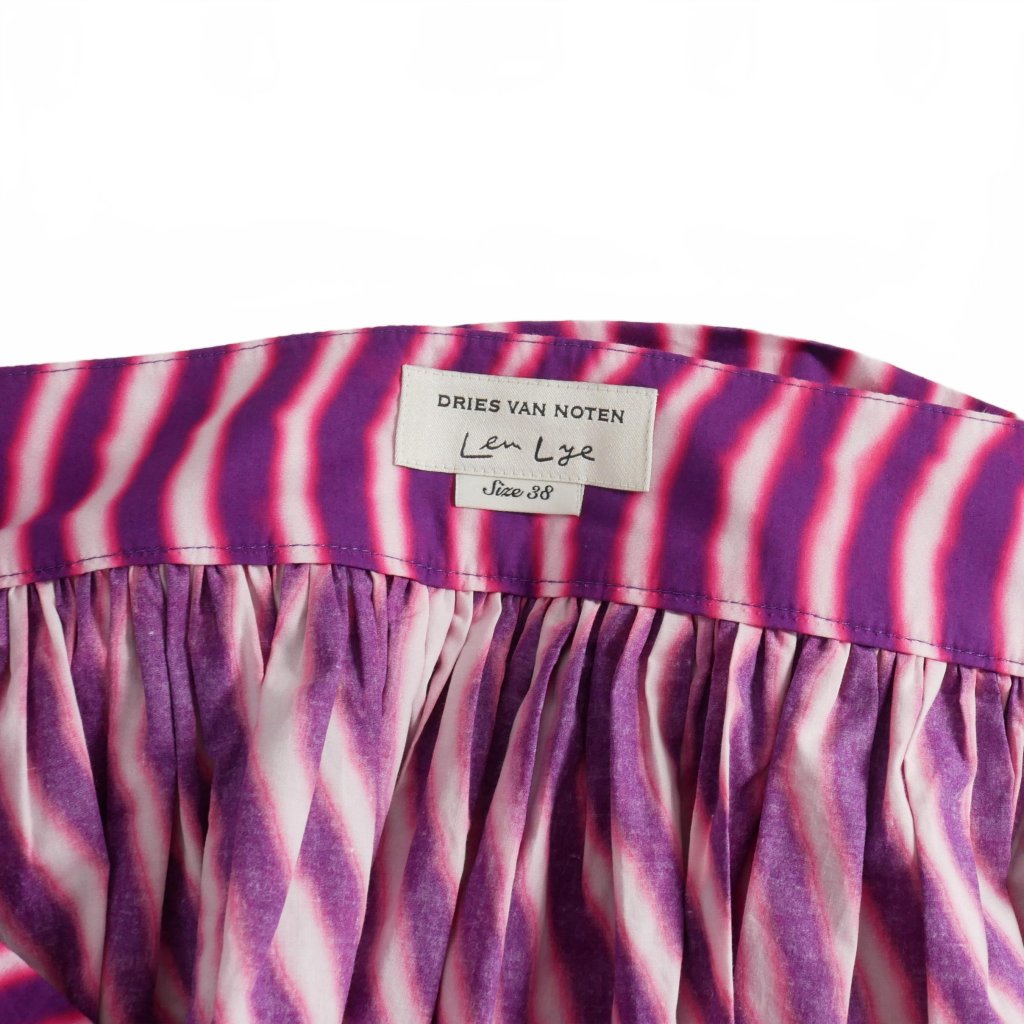 【美品】ドリスヴァンノッテン　シャーリングスカート　和柄　パープル ドリスヴァンノッテン DRIES VAN NOTEN レンライ Len Lye 21SS
