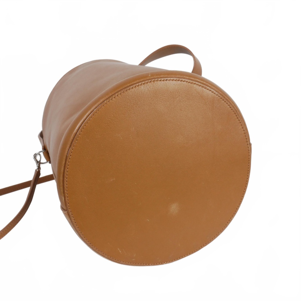 ジルサンダー JIL SANDER 巾着 バケツバッグ ショルダーバッグ 2WAY 茶 