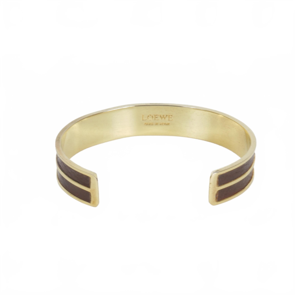 ロエベ LOEWE アナグラム ゴールド レザー バングル 【公式通販】