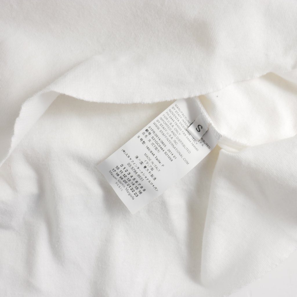 メゾンマルジェラ Maison Margiela エイズ プリント Tシャツ カットソー 半袖 カットオフ Vネック S 白 ホワイト S31GC0464 レディース メゾンマルジェラ Maison Margiela エイズ プリント Tシャツ