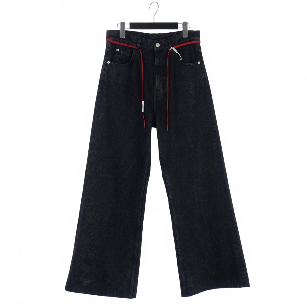 マルニ MARNI 24AW MARBLE DYED DENIM コーティング ワイド デニム 