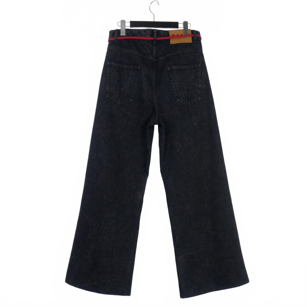 マルニ MARNI 24AW MARBLE DYED DENIM コーティング ワイド デニム 