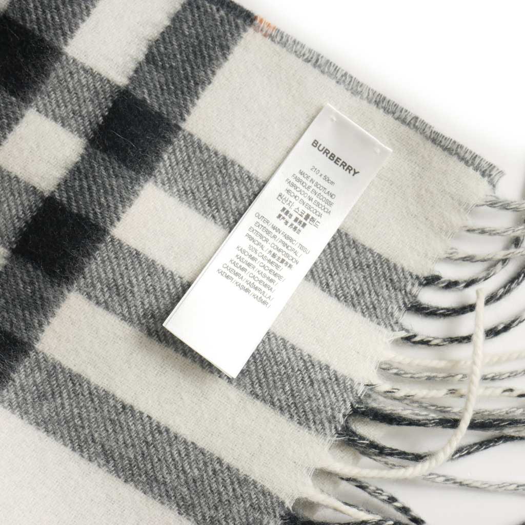BURBERRY ロゴ入りマフラー ブラック/グレー/ホワイト BURBERRY ロゴ