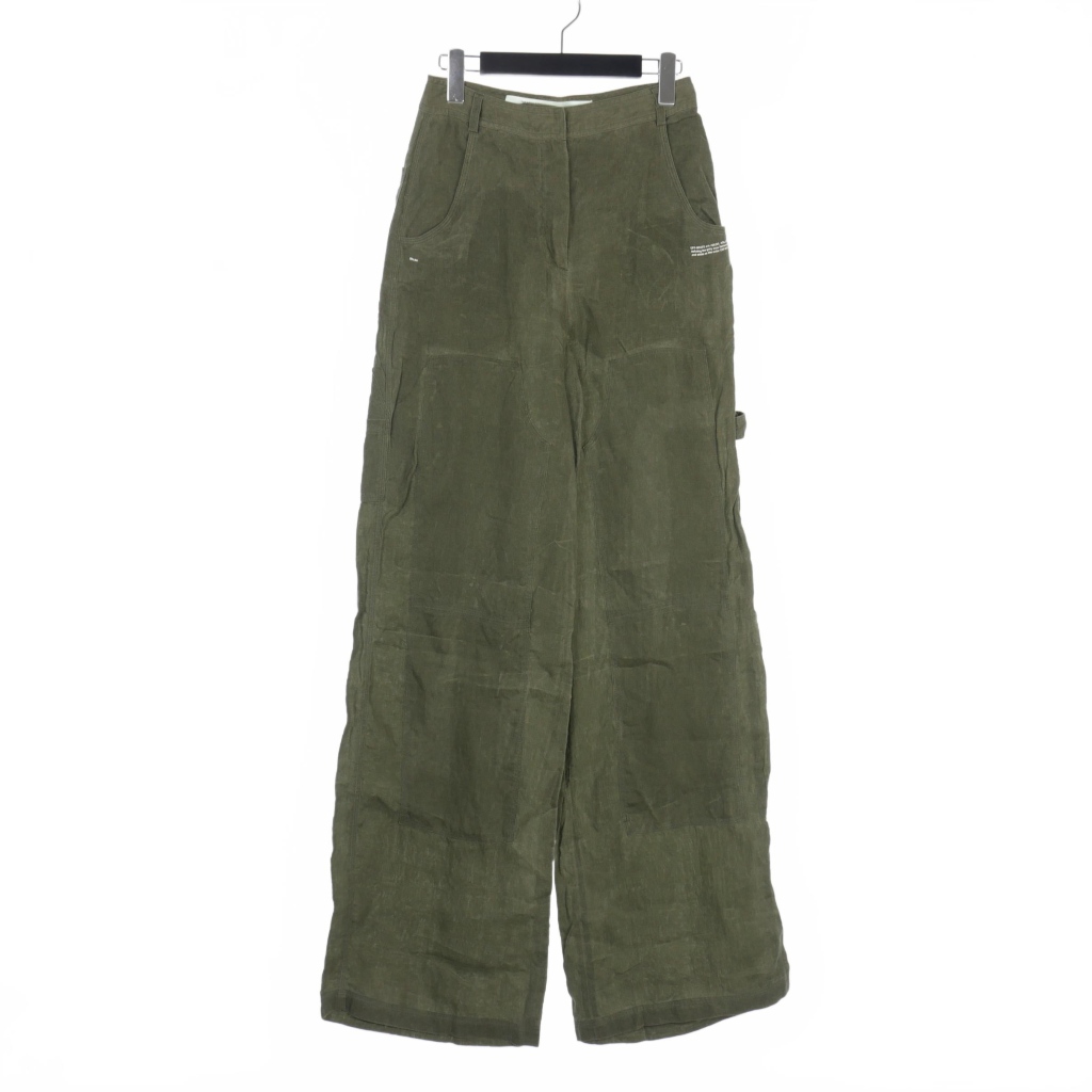 オフホワイト OFF WHITE リネン ミリタリー パンツ カーゴパンツ  