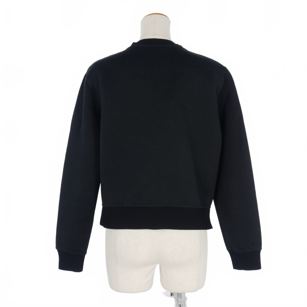 フェンディ FENDI ボアロゴ クロップド スウェット トレーナー 38 黒