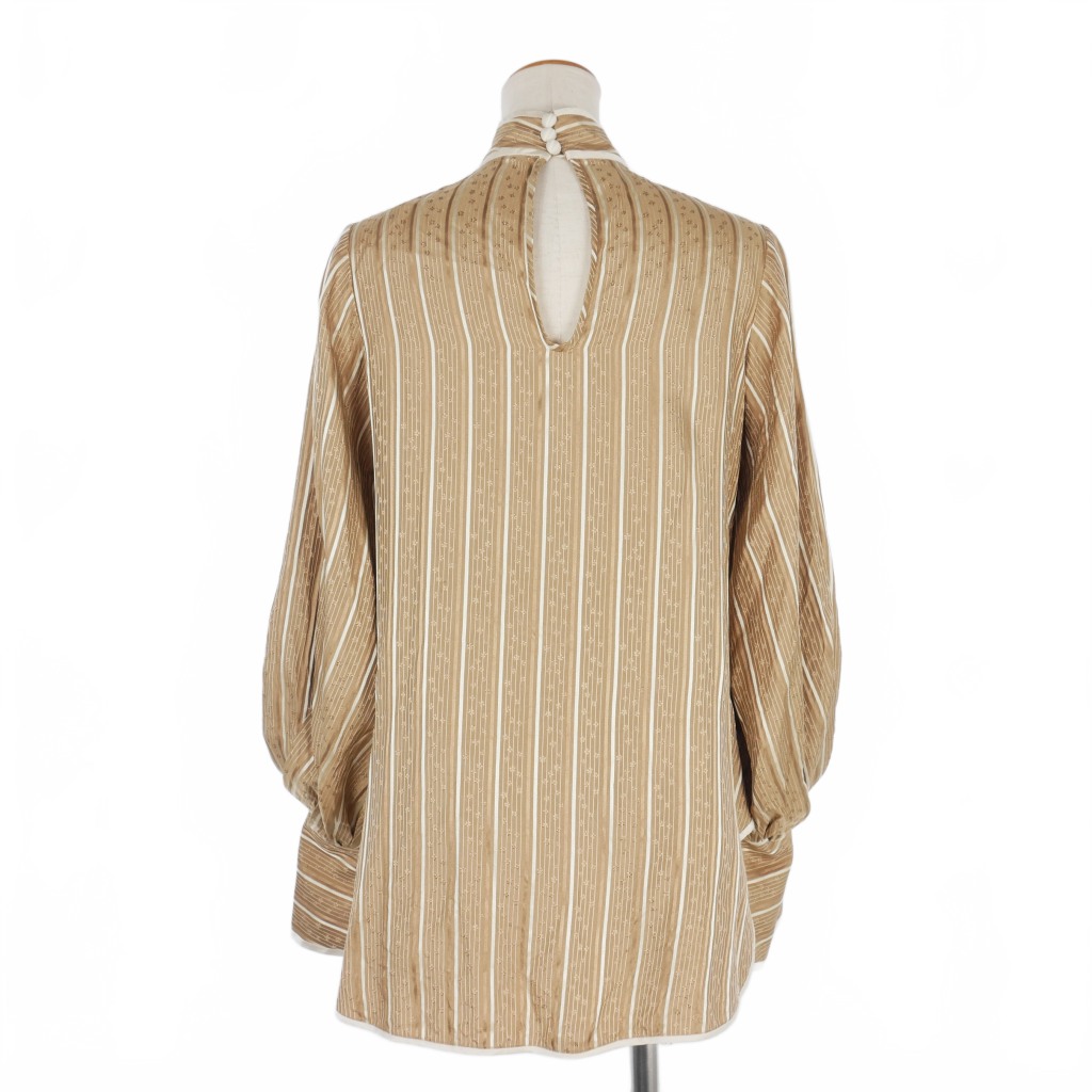 マメクロゴウチ Mame Kurogouchi Floral Stripe Silk Jacquard Shirt 